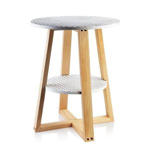 Odkládací stolek LAMMY 40x50 cm bílo-stříbrný/dub přírodní vyobraziť