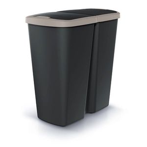 Odpadkový koš COMPACTO DUA černý/světle hnědý vyobraziť