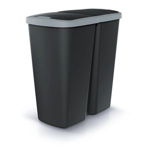 Odpadkový koš COMPACTO DUA černý/světle šedý vyobraziť