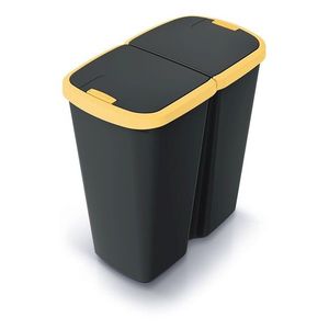 Odpadkový koš COMPACTO DUA černý/žlutý vyobraziť