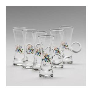 Sada 6x pohár na likér s uchom číra s motívom kytice č. 2 8590828025832 vyobraziť