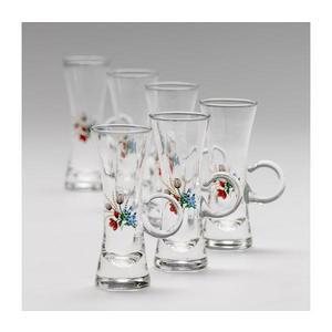 Sada 6x pohár na likér s uchom číra s motívom kytice č. 5 8590828025863 vyobraziť