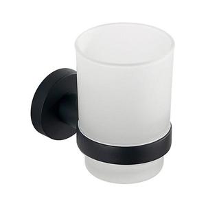 Aqualine - Nástenný stojanček na zubné kefky SAMBA mliečne sklo/matná čierna SB204 vyobraziť