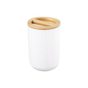 Aqualine - Stojanček na zubné kefky SNOW biela/bambus 7580 vyobraziť