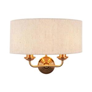 Endon 110726 - Nástenné svietidlo HIGHCLERE 2xE14/40W/230V béžová/mosadz 110726 vyobraziť