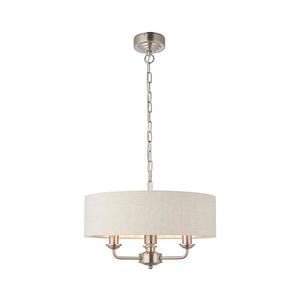 Endon 94361 - Luster na reťazi HIGHCLERE 3xE14/40W/230V béžová/matný chróm 94361 vyobraziť