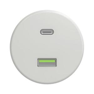 lap - Retro USB zásuvka A+C bez rámika biela K/USB vyobraziť