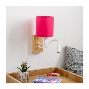 Brilagi - LED Nástenná lampa NUBILA WOOD 1xE27/25W/230V + LED/3W dub/ružová BG1565+BG1577 vyobraziť