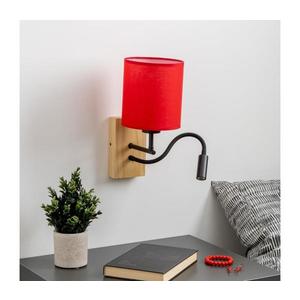 Brilagi - LED Nástenná lampa NUBILA WOOD 1xE27/25W/230V + LED/3W dub/červená BG1564+BG1578 vyobraziť