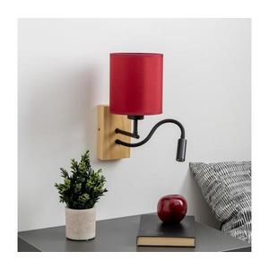 Brilagi-LED Nástenná lampa NUBILA WOOD 1xE27/25W/230V+LED/3W dub/pompej. červená BG1564+BG1579 vyobraziť