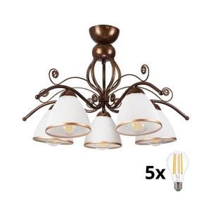 Brilagi - LED Prisadený luster ANTICO 5xE27/60W/230V bronz patina 8590828000112 vyobraziť