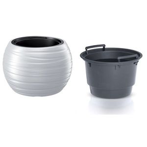 Okrúhly kvetináč s vložkou MAXE biely vyobraziť