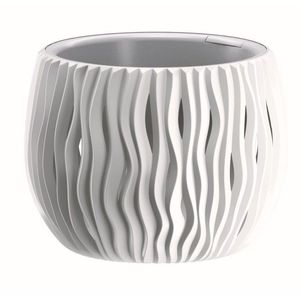 Okrúhly kvetináč Sandy biely vyobraziť