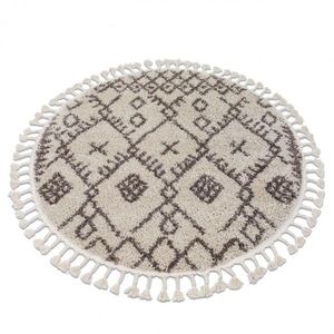 Okrúhly shaggy koberec BERBER TANGER krémový vyobraziť