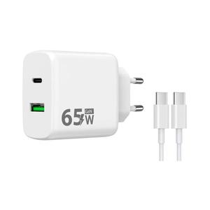 Winner Group - Rychlonabíjací adaptér 2xUSB PD 65W + USB kábel USB-C / USB-C 1m WINGAN65WWH vyobraziť