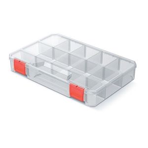 Organizér RQS BOX 27, 5x18, 6x4, 1 cm transparentní/červený vyobraziť