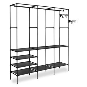 Otevřená šatní skříň SYNTIA 160 cm černá vyobraziť