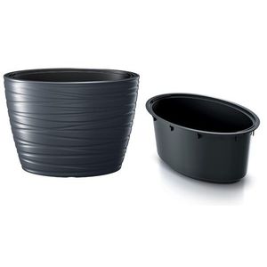 Oválny kvetináč s vložkou Maxe antracit 58, 5cm vyobraziť