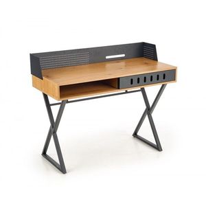 Písací stôl Dora dub zlatý/čierny vyobraziť