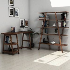 Písací stôl s knižnicou Perla orech vyobraziť