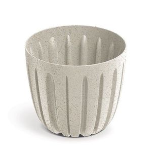 Plastový květináč WARIOS ECO WOOD bílý matný vyobraziť