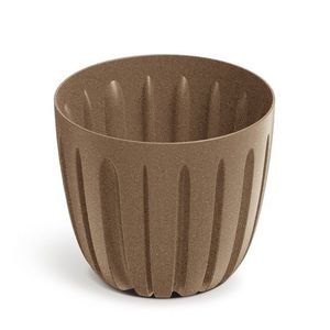 Plastový květináč WARIOS ECO WOOD hnědý matný vyobraziť