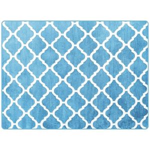 Plyšový koberec Clover Baroc modrý vyobraziť