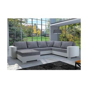 Čalúnená univerzálna rozkladacia sedacia súprava do U YORK biela/šedá 151101250160 vyobraziť