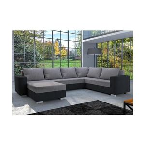 Čalúnená univerzálna rozkladacia sedacia súprava do U YORK šedá/čierna 151101250030 vyobraziť