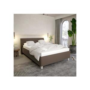 Čalúnená posteľ s úložným priestorom a matracom DALMA 140x200 cm šedá/hnedá DEX140x200 s matrací vyobraziť