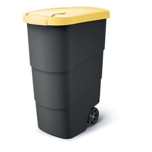 Popelnice WHEELERO s kolečky antracitová/žlutá vyobraziť