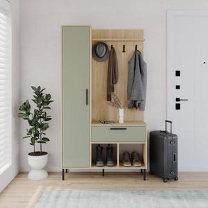 Predsieňová stena Houseland Acton dub zafír/popeľ zelený vyobraziť