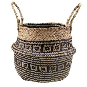 Prírodný košík BOHO I hnedo - čierny vyobraziť