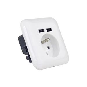 Domová zásuvka s USB FRENCH 250V/16A PWSF2U vyobraziť
