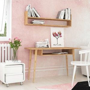 Psací stůl Muty s nástěnnou policí zlatý dub vyobraziť