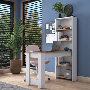 Psací stůl s regálem Jennifer 120 cm bílý/ořech vyobraziť