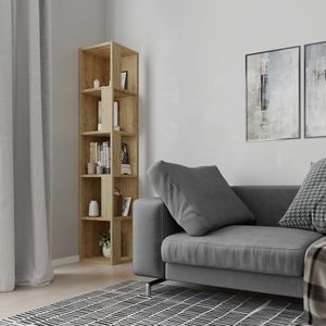 Rohová knihovna Houseland Piano dub přírodní vyobraziť