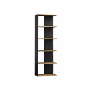 Rohová knihovna NERO 170 cm dub wotan/černá vyobraziť