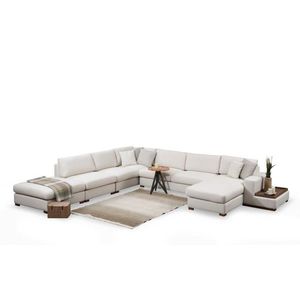 Rohová pohovka Loop II s odkladacím stolíkom béžová ľavá vyobraziť