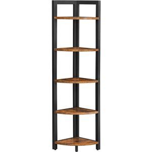 Rohová polica Houseland Solen hnedá/čierna vyobraziť