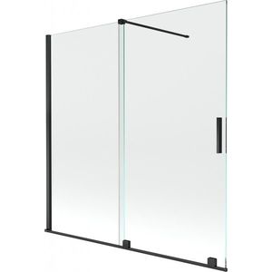 MEXEN/S - Velar Dvojkrídlová posuvná vaňová zástena 160 x 150, transparent, čierna 896-160-000-01-70 vyobraziť