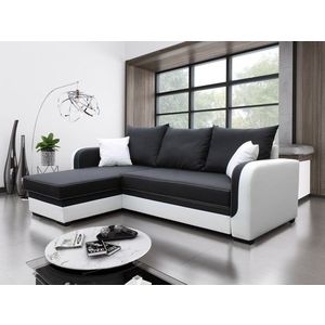 Rohová rozkladacia pohovka Bora čierna/biela vyobraziť