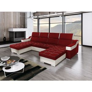 Rohová rozkladacia pohovka Caldo červená/biela vyobraziť