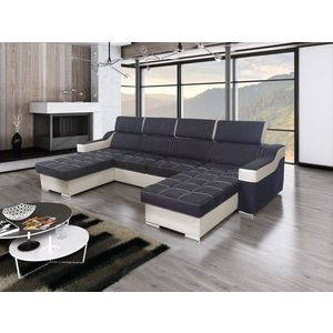 Rohová rozkladacia pohovka Caldo tmavo šedá/biela vyobraziť