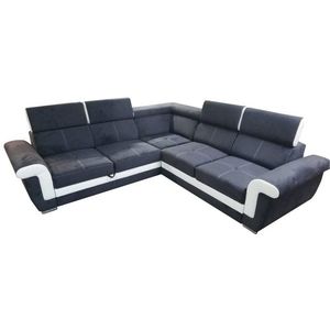 Rohová rozkladacia pohovka Luxor II čierna/biela vyobraziť