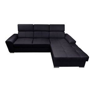 Rohová rozkladacia pohovka s leňoškou Colt čierna vyobraziť