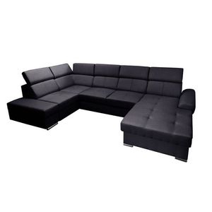 Rohová rozkladacia pohovka s leňoškou Colt II čierna vyobraziť