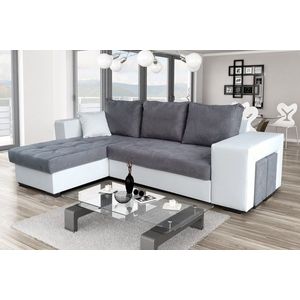 Rohová rozkladacia pohovka Tarma sivá/biela vyobraziť