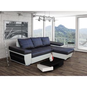 Rohová rozkladacia pohovka Tivoli čierna/biela vyobraziť