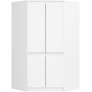Rohová šatní skříň CLP 100 cm 4D bílá vyobraziť